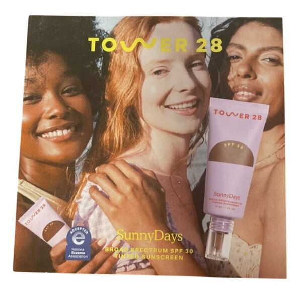 Tower 28 SunnyDays Tinted Sunscreen Board Spectrum SPF 30 Sunny Days Sample Card - Picture 2 of 2